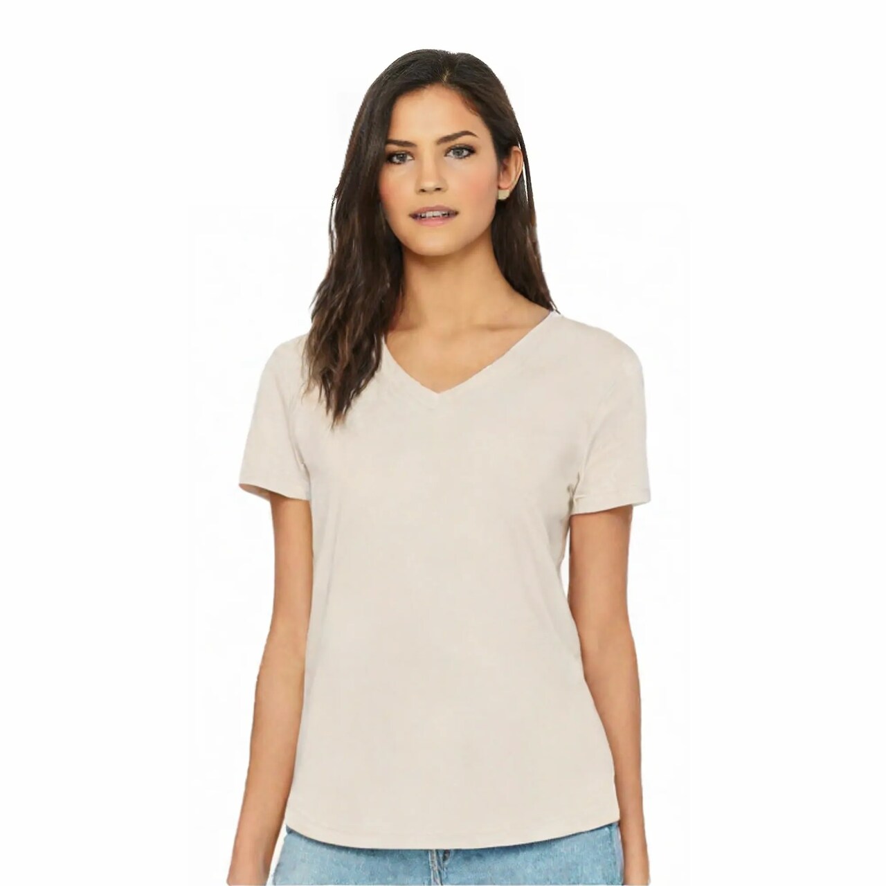 BELLA + CANVAS® Women's Relaxed Heather CVC V-Neck Short Sleeve T-Shirt - 6405CVC